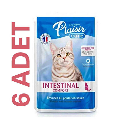 Plaisir Care Intestinal Comfort Sos İçinde Tavuklu Yetişkin Kedi Konservesi 6*85 gr (6ADET)