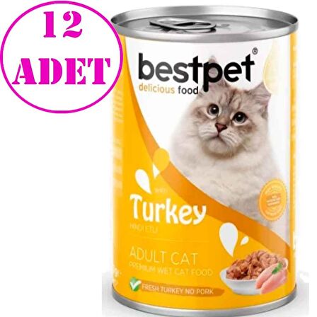 Best Pet Hindi Etli Yetişkin Kedi Konservesi 400 Gr 12 AD