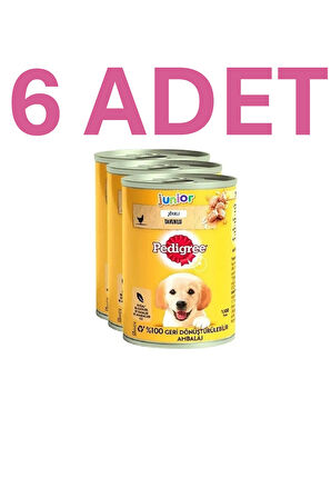 PEDIGREE® Yavru Tavuklu Konserve Yaş Mama 6*400 G (6ADET)