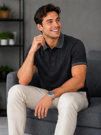 Erkek Çekmeyen Pamuklu Kumaş Kıvrılmaz Polo Yaka T-shirt