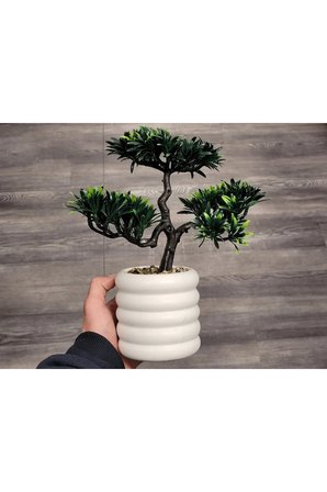 Dekoratif Vazo 20cm Özel Tasarım Seramik Beyaz, Sanatsal Dokunuş