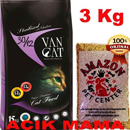 Vancat Tavuklu Kısır Kedi Maması Açık 3 Kg