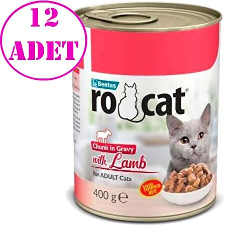 Ro Cat Kuzu Etli Kedi Konserve 400 Gr 12 AD