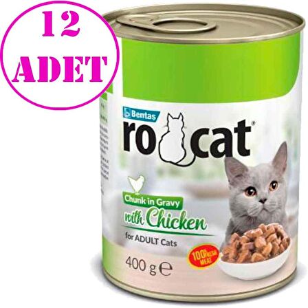 Ro Cat Tavuklu Kedi Konservesi 400 Gr 12 AD