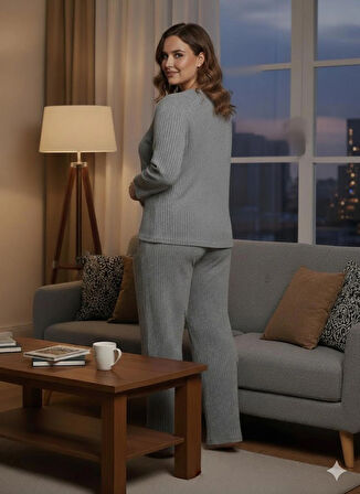 KADIN GRİ İNSPİRE PİJAMA TAKIMI