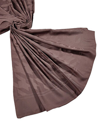 Mim Eşarp Emproyal Silver Jakar Kazayağı Şal 75x190 cm - Vizon