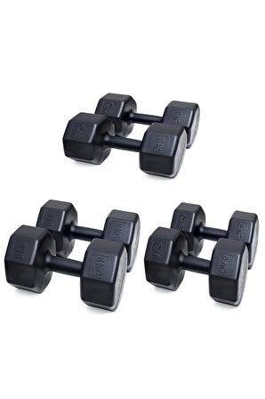 PS SPOR 3 ÇİFT DAMBIL SET  6 KG + 8 KG + 10 KG + STAND