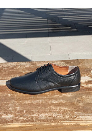 Erkek Mevsimlik Klasik Kundura Hakiki Deri Kauççuk Taban Bağlı İç Dış Deri