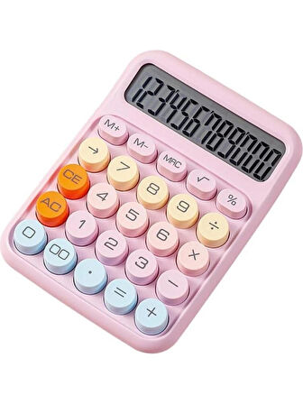 MOBGİFT Renkli Yuvarak Tuşlu Şirin Hesap Makinası PEMBE