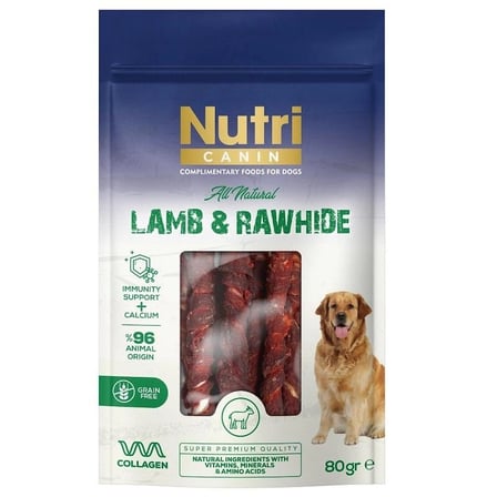 Nutri Canin Kuzu Etli Sarılı Kemik 80 gr Köpek Ödülü