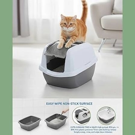 Imac Maddy Junior 57x43x41 Kapalı Kedi Tuvaleti Bej/Beyaz