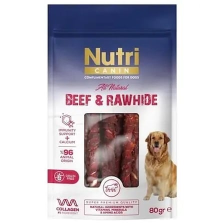 Nutri Canin Sığır Eti Sarılı Kemik Köpek Ödülü 80 Gr