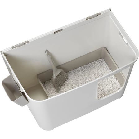 Moderna Casetta Kapalı Kedi Tuvaleti - Gri Beyaz 75.7 x 45 x 45 cm