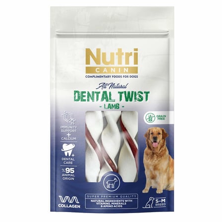 Nutri Canin Dental Twist Kuzu Etli 80 gr Köpek Ödülü