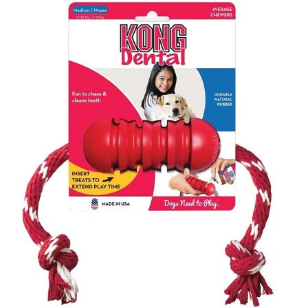 Kong Dental Diş Temizliği Sağlayan İp Sallantılı Köpek Oyuncağı M