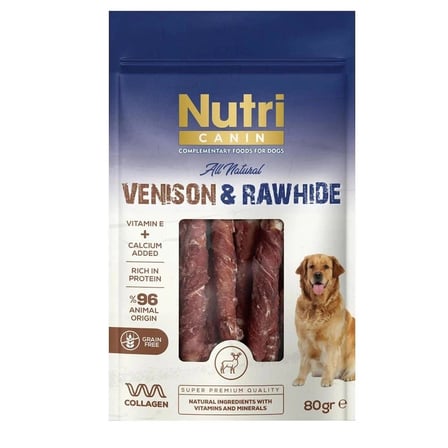 Nutri Canin Geyik Eti Sarılı Kemik Köpek Ödülü 80 Gr