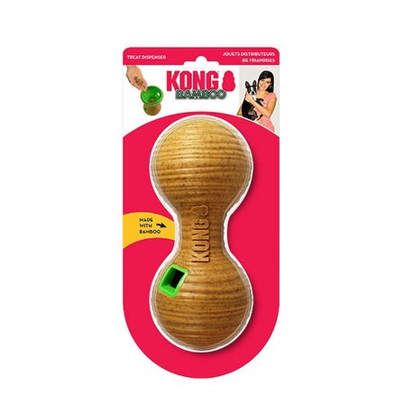 Kong Bamboo Feeder Köpekler İçin Dambıl Şeklinde Ödül Maması Dağıtma Oyuncağı M
