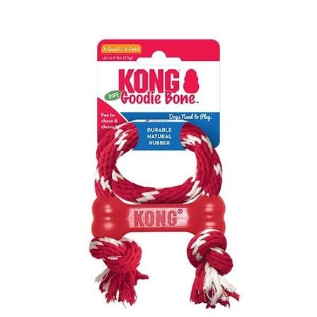 Kong Goodie Bone Kemik Şeklinde Çok Amaçlı İp Sallantılı Yavru Köpek Oyuncağı XS