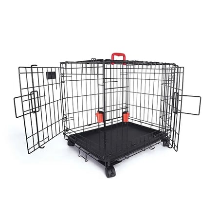 M-Pets Voyager Tekerlekli 2 Kapılı Köpek Kafesi XLarge Siyah 106x71x76 Cm