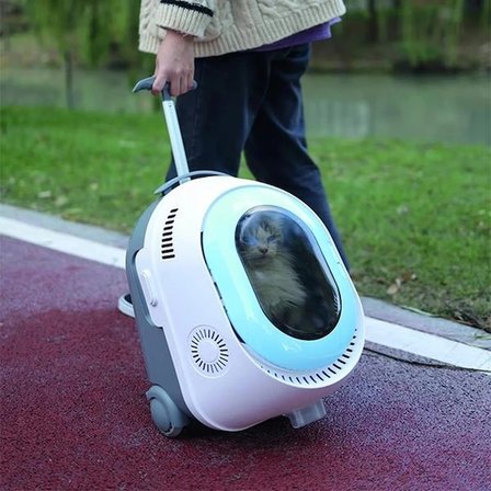 M-Pets Trolley Taşıma Çantası White Blue 35X31X47Cm