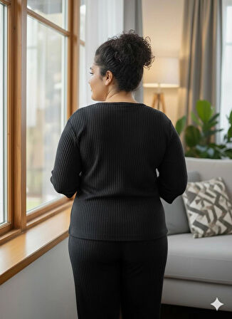 KADIN SİYAH PUMPKİN PİJAMA TAKIMI