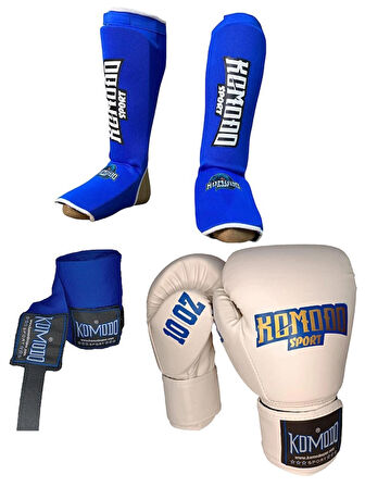  Boks Eldiveni 12 oz/Bandaj 3,5 Metre /Elastik Kick Boks Kaval ve Ayaküstü Koruyucu Set