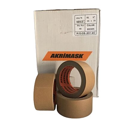 AKRİMASK MASKELEME BANDI 36MMX35MT KAHVERENGİ 1 KOLİ 48 ADET