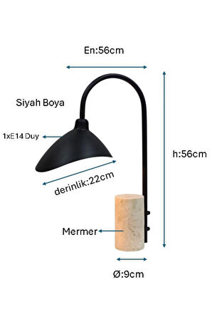 Siyah Boyalı Masa Lambası Plc-1203-m-bsy