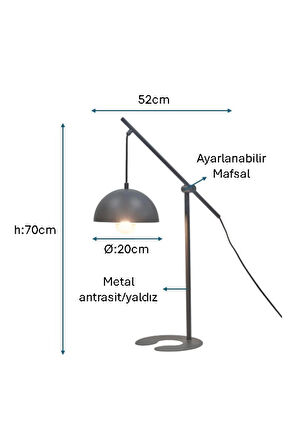 Pulchino Antrasit/Gri Boyalı Masa Lambası PLC-1215-M-GR