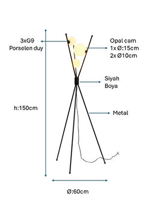 Siyah Boyalı Lambader PLC-1205-L-BSY