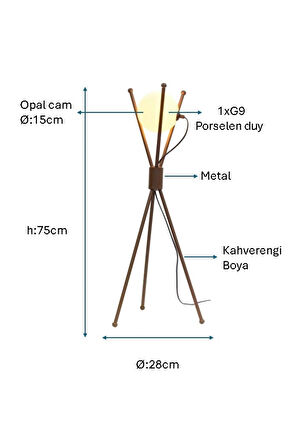 Kahverengi Boyalı Masa Lambası PLC-1205-M-BKV