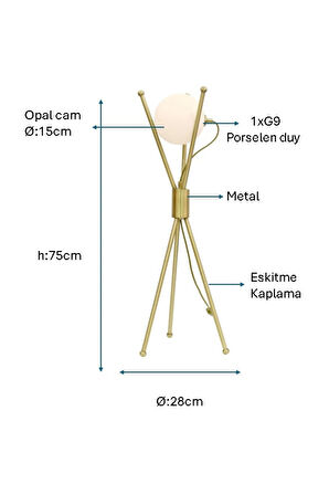 Eskitme Kaplamalı Masa Lambası PLC-1205-M-E