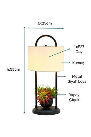 siyah Boyalı Masa Lambası PLC-1211-M-BSY