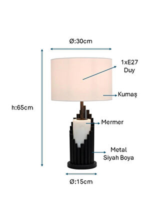 Pulchino Siyah Boyalı Lambader PLC-1212-M-BSY