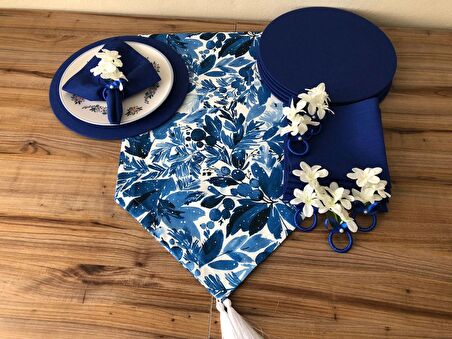 SOFRA SUNUM SETİ SULUBOYA LADİN YAPRAĞI DESENLİ