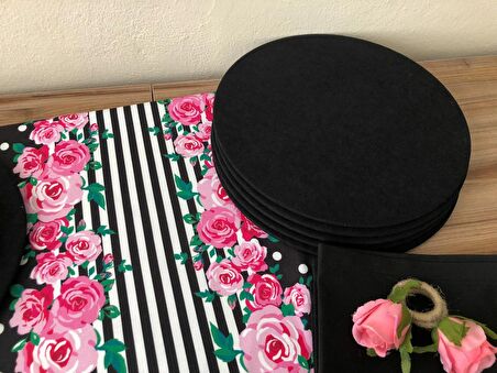 SOFRA SUNUM SETİ PEMBE GÜL DESENLİ TAKIM