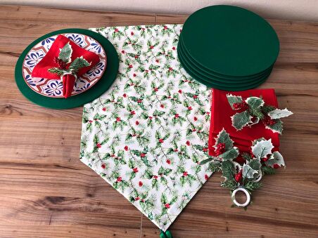 SOFRA SUNUM SETİ YEŞİL YAPRAK ARASI KOKİNA