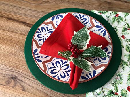 SOFRA SUNUM SETİ YEŞİL YAPRAK ARASI KOKİNA