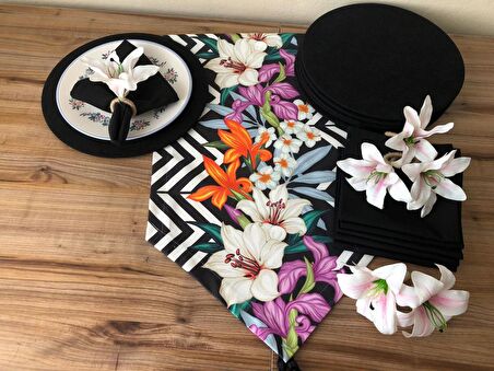 SOFRA SUNUM SETİ  LİLYUM DESENLİ