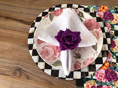 SOFRA SUNUM SETİ MOR GÜL DETAYLI