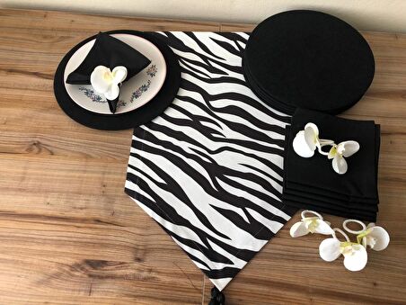 SOFRA SUNUM SETİ ZEBRA DESENLİ