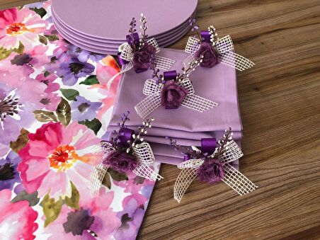 SOFRA SUNUM SETİ SULUBOYA ÇİÇEK DESENLİ