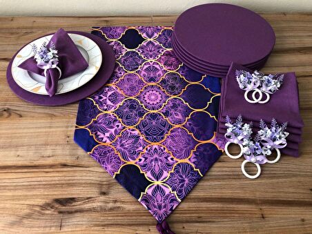 SOFRA SUNUM SETİ MOR MOROCCAN DESEN