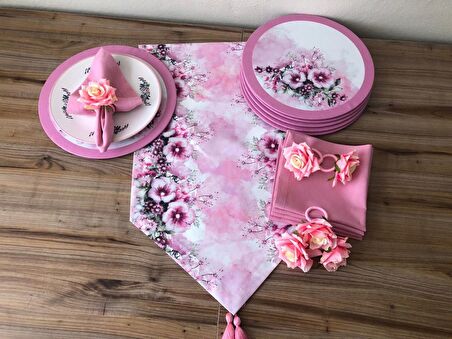 SOFRA SUNUM SETİ ÖZEL SERİ ÇİÇEK DESENLİ