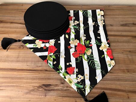 GÜL DESENLİ RUNNER & SUPLA