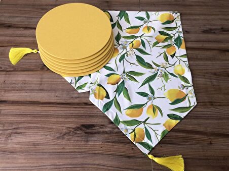 LİMON DESENLİ RUNNER & SUPLA