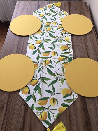 LİMON DESENLİ RUNNER & SUPLA