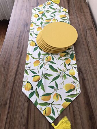 LİMON DESENLİ RUNNER & SUPLA