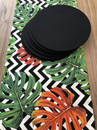 ZİGZAG ZEMİN TURUNCU DEVETABANI DESENLİ RUNNER &SUPLA