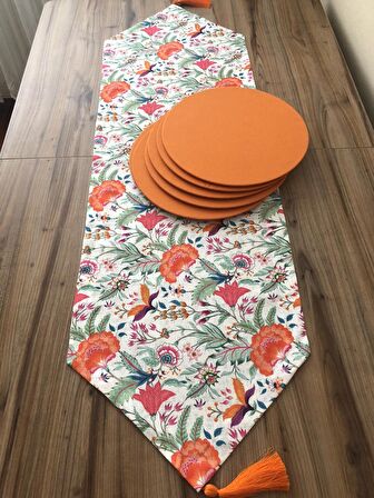 DOKULU EFEKTLİ MOTİF DESENLİ RUNNER & SUPLA